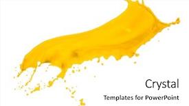  Presentation with paint - Audience pleasing presentation theme consisting of yellow paint splash isolated backdrop and a white colored foreground