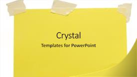  Presentation with yellow and teal design music note - Cool new PPT theme with yellow paper note with sticky backdrop and a  colored foreground