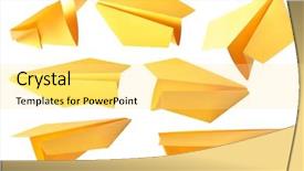  Presentation with yellow paper - Theme enhanced with yellow paper plane isolated background and a blonde colored foreground