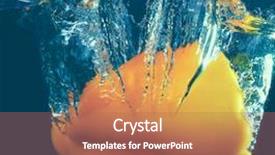  Presentation with water splash on black - Audience pleasing PPT theme consisting of yellow paprika splash in water backdrop and a coral colored foreground