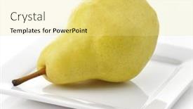  Presentation with pear - Presentation featuring yellow-pear-on-a-white background and a yellow colored foreground