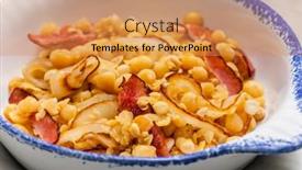  Presentation with peas - Presentation theme featuring yellow-peas-with-bacon background and a yellow colored foreground