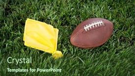  Presentation with football field - Slide set featuring yellow-penalty-flag-and-football background and a tawny brown colored foreground