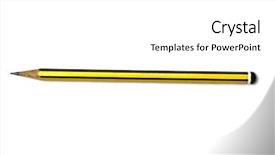  Presentation with blue white and yellow - Beautiful slides featuring yellow pencil isolated on white backdrop and a  colored foreground