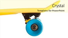  Presentation with yellow - Audience pleasing presentation theme consisting of yellow penny skateboard part isolated backdrop and a blonde colored foreground