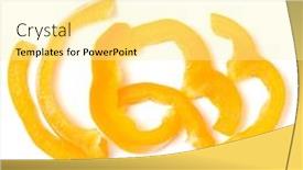  Presentation with pepper - Slide set consisting of yellow pepper slices isolated on white background cutout top view flat lay background and a blonde colored foreground