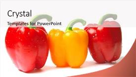  Presentation with peppers - Cool new slide set with yellow peppers the cover backdrop and a  colored foreground