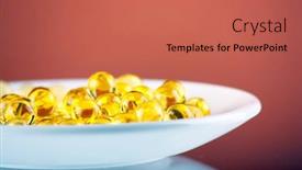  Presentation with capsules pills pill doctor prescription - Beautiful presentation featuring yellow-pills-on-the-table backdrop and a coral colored foreground