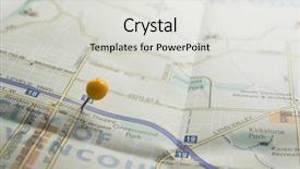  Presentation with life journey road map - Beautiful PPT theme featuring yellow pin on the map backdrop and a light gray colored foreground