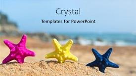  Presentation with blue pink - Beautiful presentation featuring yellow-pink-and-blue-starfishes backdrop and a light blue colored foreground