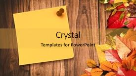  Presentation with yellow wood - Presentation theme having yellow pinned adhesive note background and a yellow colored foreground