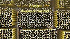  Presentation with pipes - Beautiful slide set featuring yellow pipeline - layer of pipes full frame backdrop and a tawny brown colored foreground