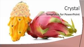  Presentation with pitahaya - PPT layouts enhanced with yellow pitahaya and dragon fruit background and a white colored foreground