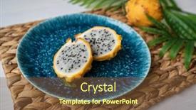  Presentation with dragon fruit - Audience pleasing PPT layouts consisting of yellow-pitaya-dragonfruit-sliced-presented backdrop and a tawny brown colored foreground