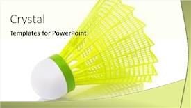  Presentation with white badminton shuttlecock - Theme with yellow-plastic-badminton-shuttlecock-isolated background and a blonde colored foreground