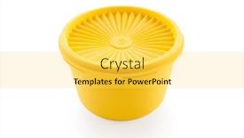  Presentation with plastic container - Presentation theme having yellow-plastic-container-with-lid background and a  colored foreground