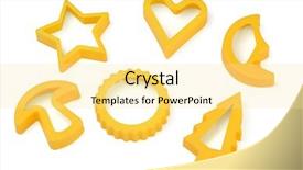  Presentation with cookies - Audience pleasing slides consisting of yellow plastic cookies cutter isolated backdrop and a blonde colored foreground