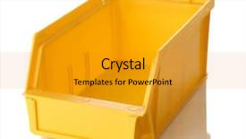  Presentation with bin - Colorful PPT layouts enhanced with yellow plastic parts bin isolated backdrop and a  colored foreground