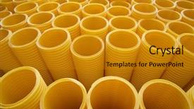  Presentation with pipes - Amazing presentation design having yellow plastic pipes full frame backdrop and a gold colored foreground