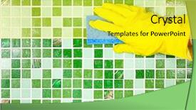  Presentation with mosaic - Slide deck consisting of yellow protective glove cleaning background and a yellow colored foreground