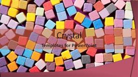  Presentation with plain colors gray texture cloth - Presentation theme having yellow purple - colorful square foam cubes texture background and a red colored foreground