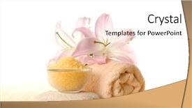  Presentation with purple flowers - PPT theme enhanced with yellow purple - spa composition made of some background and a pink colored foreground