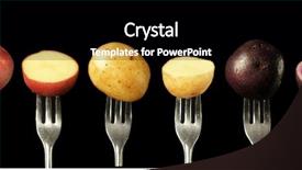  Presentation with potato - Slide set having yellow purple - three kind of potato background and a black colored foreground