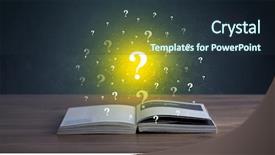  Presentation with hovering - Beautiful theme featuring yellow question marks hovering backdrop and a tawny brown colored foreground
