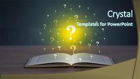  Presentation with hovering - Cool new slides with yellow question marks hovering backdrop and a tawny brown colored foreground