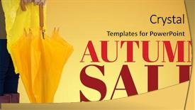  Presentation with blue and yellow abstract - Beautiful slides featuring yellow raincoat holding an umbrella backdrop and a  colored foreground