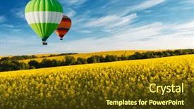  Presentation with blue yellow - Presentation design consisting of yellow rape field on blue background and a tawny brown colored foreground