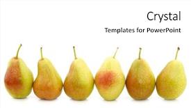  Presentation with fresh ginger root on white - Cool new presentation theme with yellow red - row of fresh forelle pears backdrop and a white colored foreground