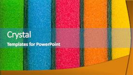  Presentation with angled loofah sponge gourd - Amazing presentation design having yellow red - sponge stripes backdrop and a teal colored foreground