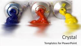  Presentation with red blue yellow - Cool new presentation theme with yellow red and blue oil backdrop and a sky blue colored foreground