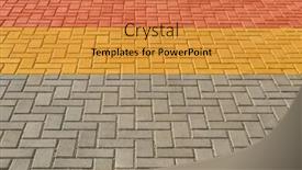  Presentation with paving - Amazing presentation design having yellow red and grey paving tiles for background or texture backdrop and a gold colored foreground