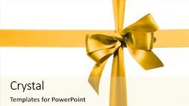  Presentation with white gold - Audience pleasing presentation theme consisting of yellow ribbon - big gold holiday bow backdrop and a  colored foreground