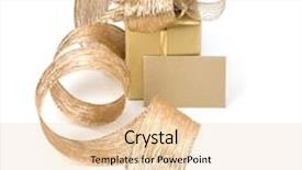  Presentation with scroll paper isolated on white - Slide deck featuring yellow ribbon - luxurious gift with note isolated background and a  colored foreground