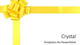  Presentation with yellow - Slide deck enhanced with yellow ribbon bow isolated background and a white colored foreground