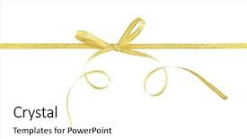  Presentation with yellow - Slide deck having yellow ribbon bow isolated background and a cream colored foreground