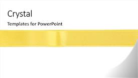  Presentation with yellow - Slides having yellow ribbon isolated on white background and a white colored foreground