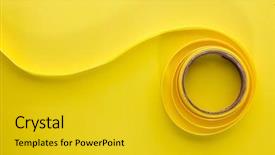  Presentation with yellow big tube - Cool new presentation with yellow ribbon on yellow background backdrop and a  colored foreground