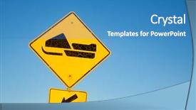  Presentation with road yellow - PPT layouts with yellow road sign for snowmobile background and a teal colored foreground