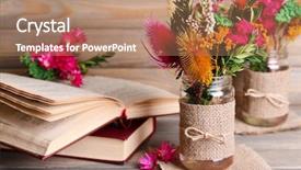  Presentation with beautiful flowers border floral design - Audience pleasing slide deck consisting of yellow roses book - beautiful bouquet of bright flowers backdrop and a coral colored foreground