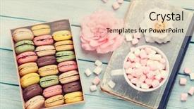  Presentation with colorful - Colorful theme enhanced with yellow roses book - colorful macaroons and marshmallow backdrop and a lemonade colored foreground
