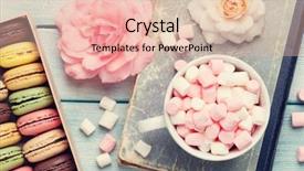  Presentation with colorful - Colorful slide deck enhanced with yellow roses book - colorful macaroons and marshmallow backdrop and a lemonade colored foreground