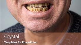  Presentation with human archaeological teeth - Audience pleasing theme consisting of yellow-rotten-teeth backdrop and a coral colored foreground