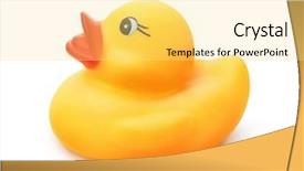  Presentation with rubber duck - Presentation theme featuring yellow rubber bath duck isolated background and a yellow colored foreground