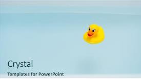  Presentation with rubber duck - Theme with yellow rubber duck in blue background and a sky blue colored foreground
