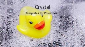  Presentation with rubber duck - Audience pleasing theme consisting of yellow rubber duck on black tile in a pool of bubbles backdrop and a light blue colored foreground