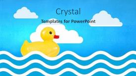  Presentation with rubber duck - PPT theme enhanced with yellow-rubber-duck-toy-floating background and a cyan colored foreground